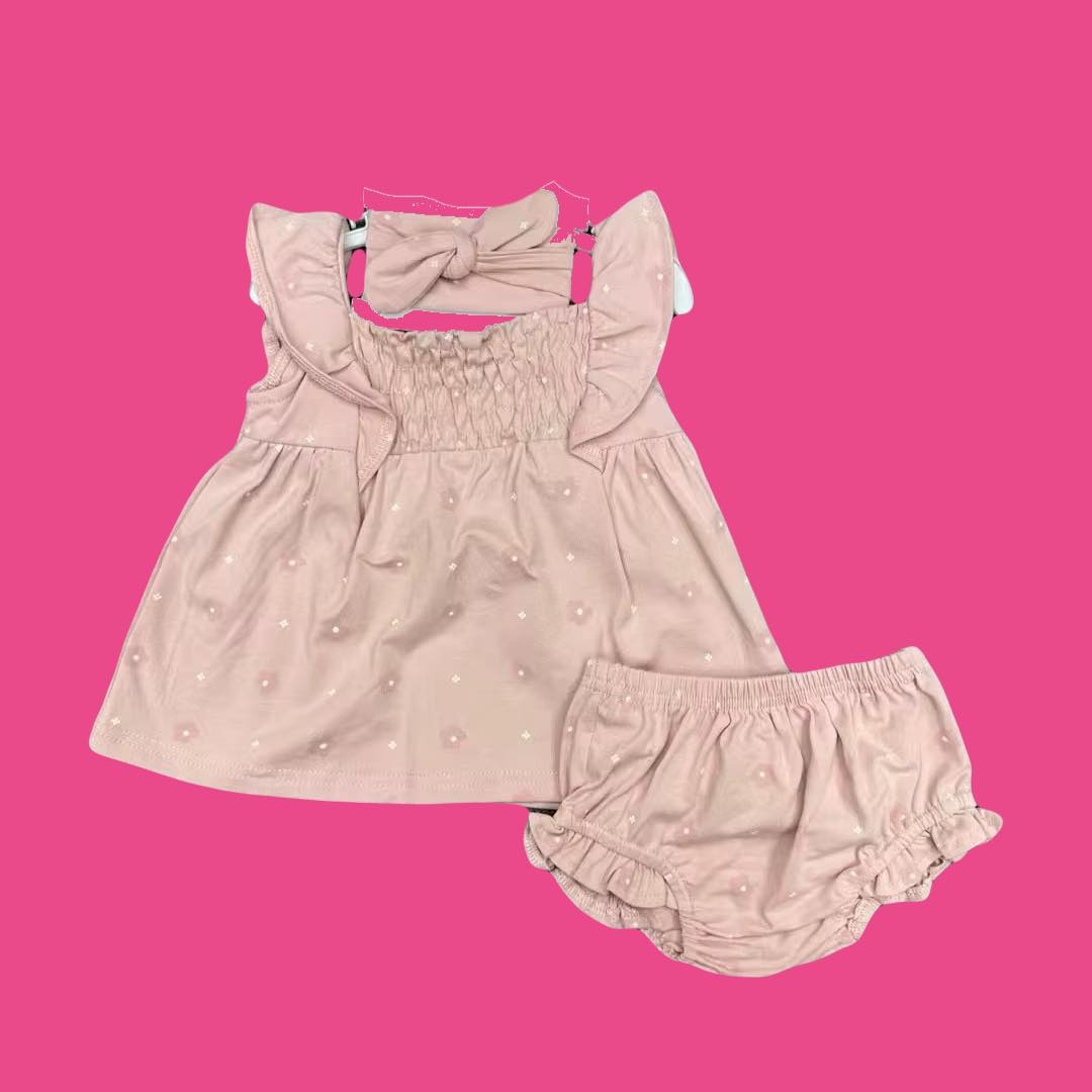 Baby Girls Dress with Pants & Headband
