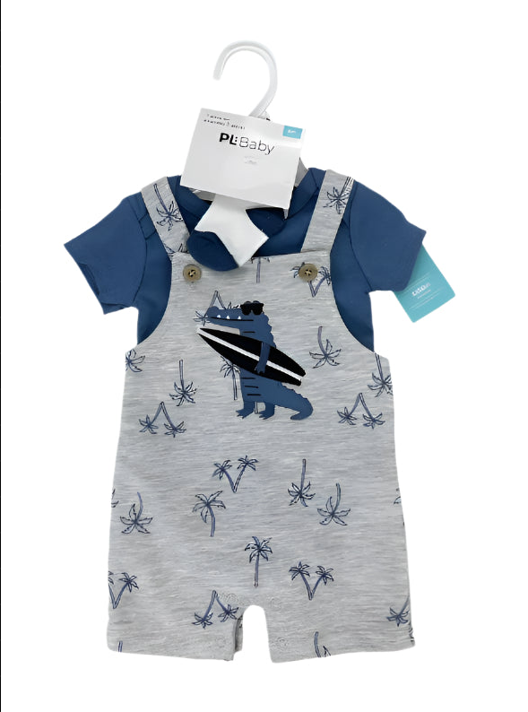 Crocodile Baby Overalls with Socks & T-Shirt