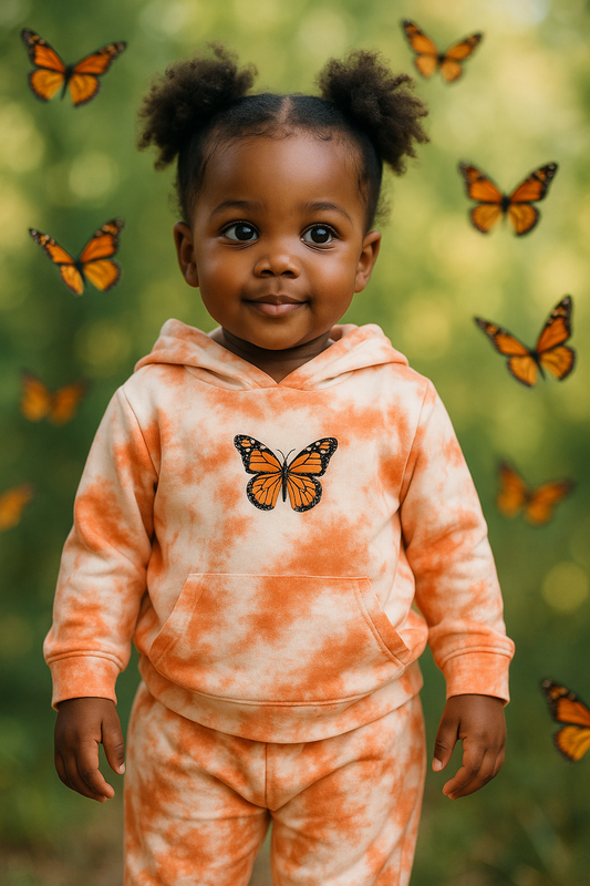 SHEIN TIE DYE BUTTERFLY HOODED Tracksuit